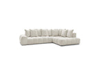 Everest - Canapé D'Angle Fixe - Tissu Chiné - Angle Droit - 10 Coussins