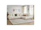 Everest - Canapé D'Angle Fixe - Tissu Chiné - Angle Droit - 10 Coussins