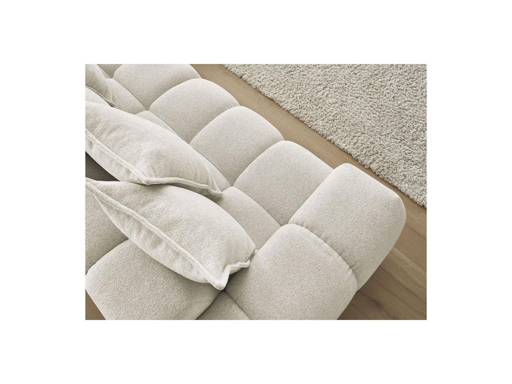 Everest - Canapé D'Angle Fixe - Tissu Chiné - Angle Droit - 10 Coussins