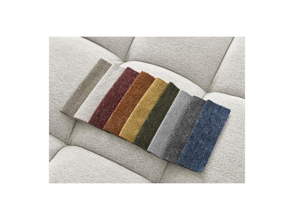Everest - Canapé D'Angle Fixe - Tissu Chiné - Angle Droit - 10 Coussins