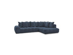 Everest - Canapé D'Angle Fixe - Tissu Chiné - Angle Droit - 10 Coussins