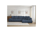 Everest - Canapé D'Angle Fixe - Tissu Chiné - Angle Droit - 10 Coussins