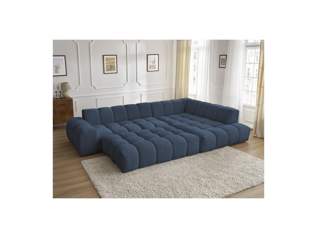 Everest - Canapé D'Angle Fixe - Tissu Chiné - Angle Droit - 10 Coussins