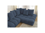 Everest - Canapé D'Angle Fixe - Tissu Chiné - Angle Droit - 10 Coussins