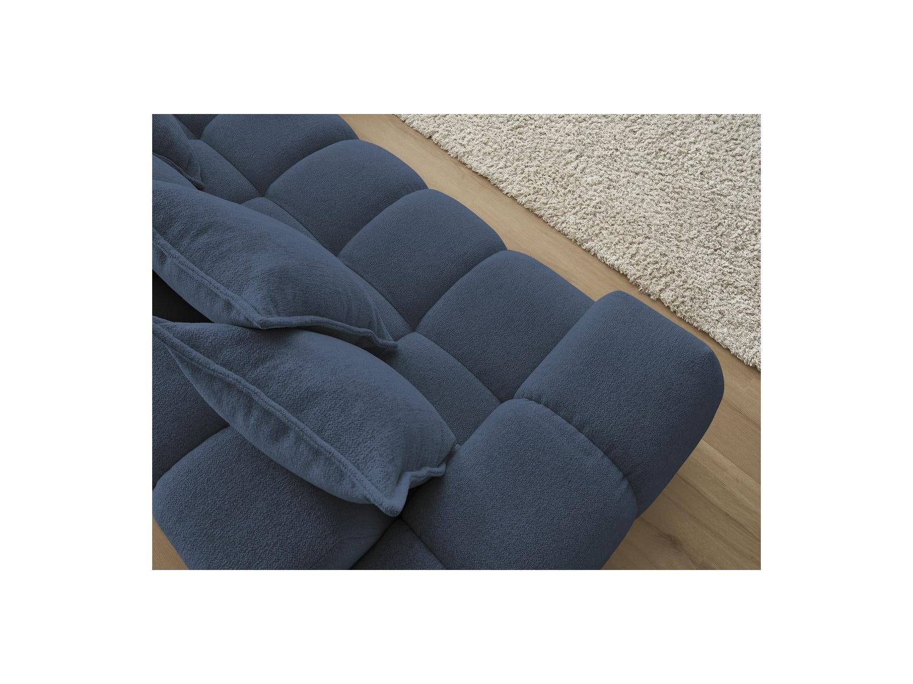 Everest - Canapé D'Angle Fixe - Tissu Chiné - Angle Droit - 10 Coussins