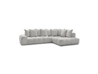 Everest - Canapé D'Angle Fixe - Tissu Chiné - Angle Droit - 10 Coussins