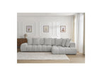 Everest - Canapé D'Angle Fixe - Tissu Chiné - Angle Droit - 10 Coussins