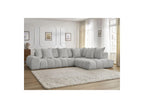 Everest - Canapé D'Angle Fixe - Tissu Chiné - Angle Droit - 10 Coussins