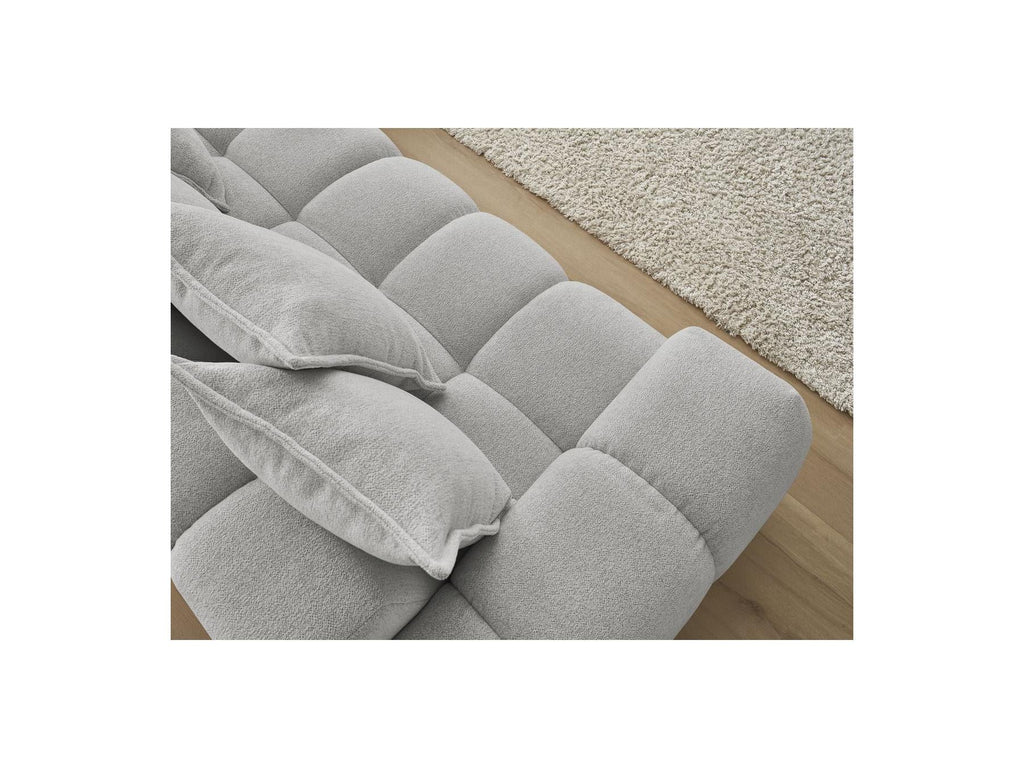 Everest - Canapé D'Angle Fixe - Tissu Chiné - Angle Droit - 10 Coussins