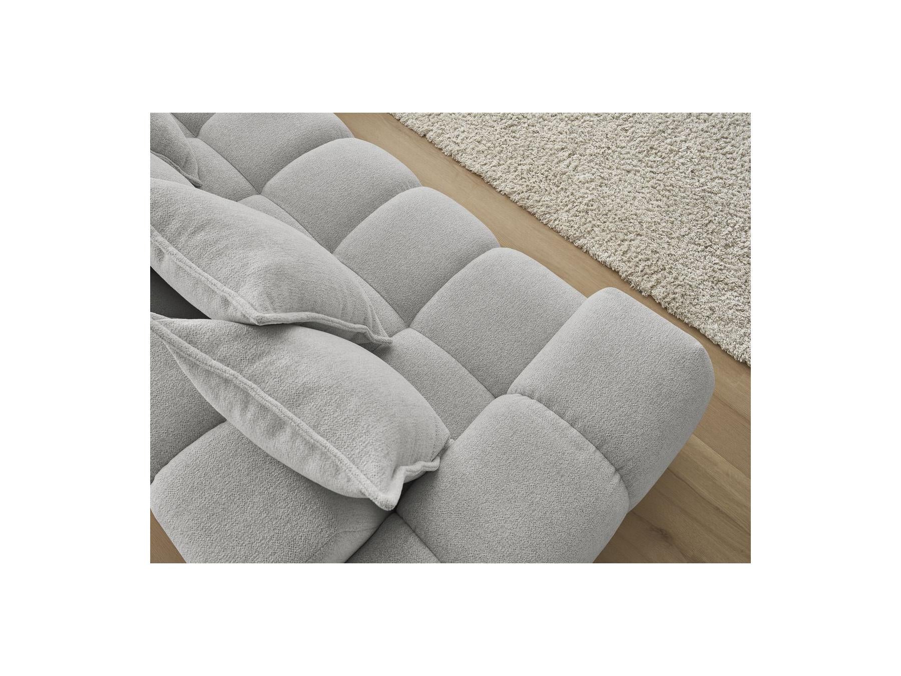 Everest - Canapé D'Angle Fixe - Tissu Chiné - Angle Droit - 10 Coussins