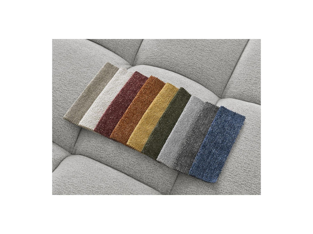 Everest - Canapé D'Angle Fixe - Tissu Chiné - Angle Droit - 10 Coussins