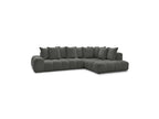 Everest - Canapé D'Angle Fixe - Tissu Chiné - Angle Droit - 10 Coussins
