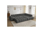 Everest - Canapé D'Angle Fixe - Tissu Chiné - Angle Droit - 10 Coussins