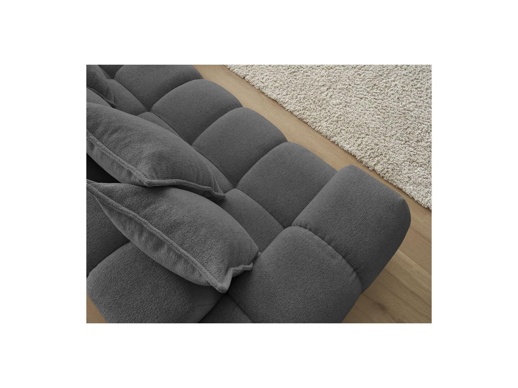 Everest - Canapé D'Angle Fixe - Tissu Chiné - Angle Droit - 10 Coussins
