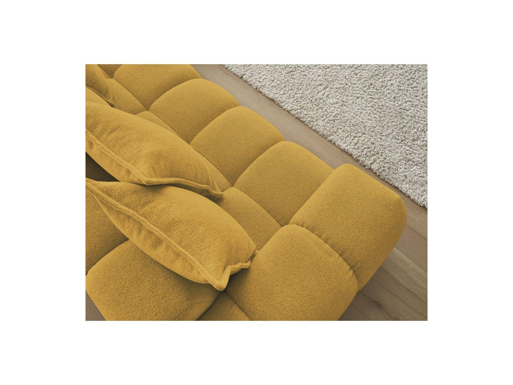 Everest - Canapé D'Angle Fixe - Tissu Chiné - Angle Droit - 10 Coussins