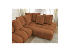 Everest - Canapé D'Angle Fixe - Tissu Chiné - Angle Droit - 10 Coussins