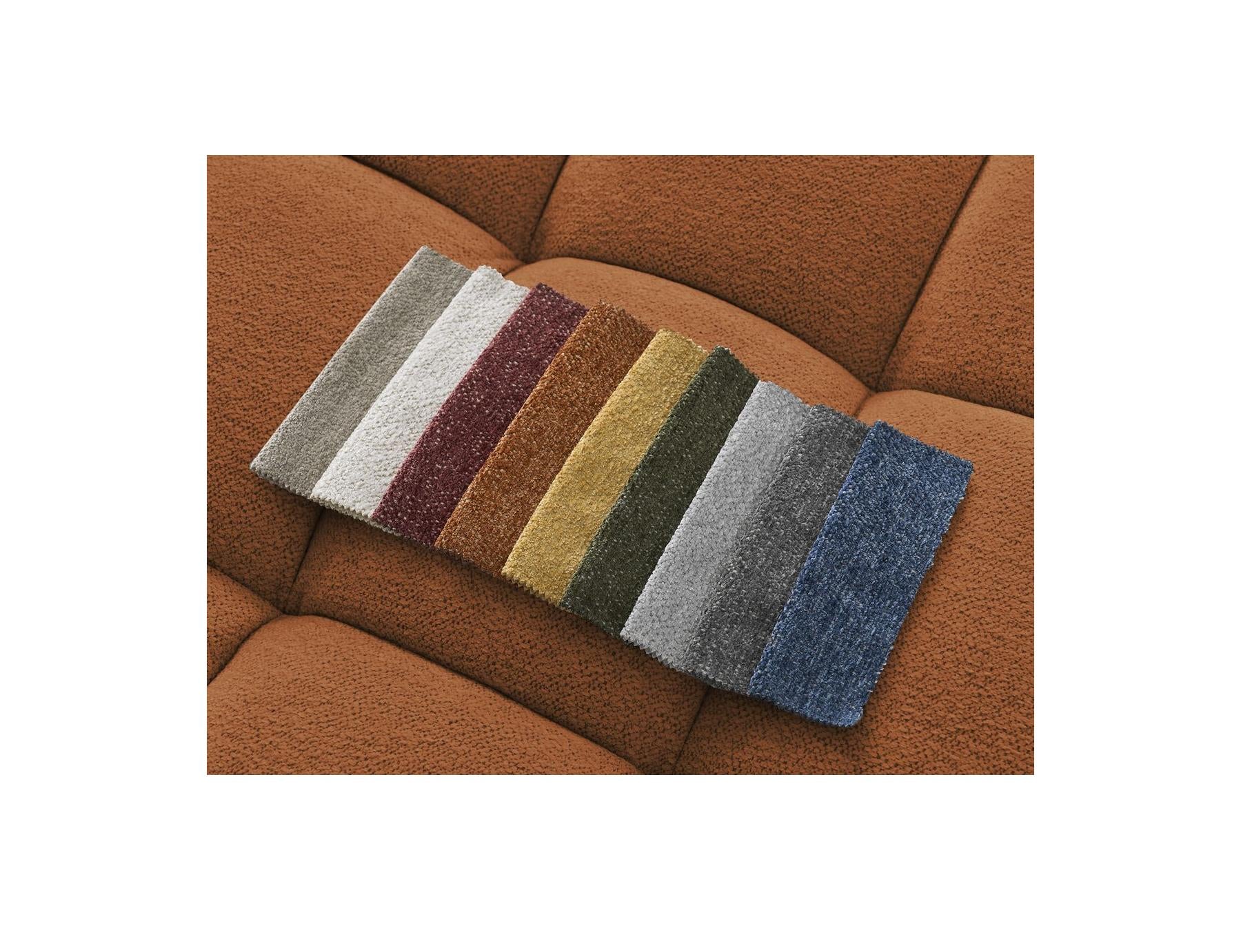 Everest - Canapé D'Angle Fixe - Tissu Chiné - Angle Droit - 10 Coussins