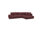 Everest - Canapé D'Angle Fixe - Tissu Chiné - Angle Droit - 10 Coussins