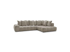 Everest - Canapé D'Angle Fixe - Tissu Chiné - Angle Droit - 10 Coussins