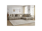 Everest - Canapé D'Angle Fixe - Tissu Chiné - Angle Droit - 10 Coussins