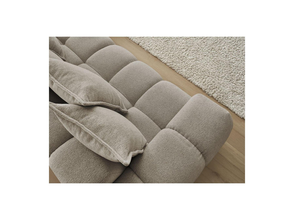 Everest - Canapé D'Angle Fixe - Tissu Chiné - Angle Droit - 10 Coussins