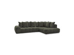 Everest - Canapé D'Angle Fixe - Tissu Chiné - Angle Droit - 10 Coussins