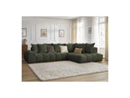 Everest - Canapé D'Angle Fixe - Tissu Chiné - Angle Droit - 10 Coussins