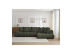 Everest - Canapé D'Angle Fixe - Tissu Chiné - Angle Droit - 10 Coussins