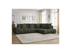 Everest - Canapé D'Angle Fixe - Tissu Chiné - Angle Droit - 10 Coussins