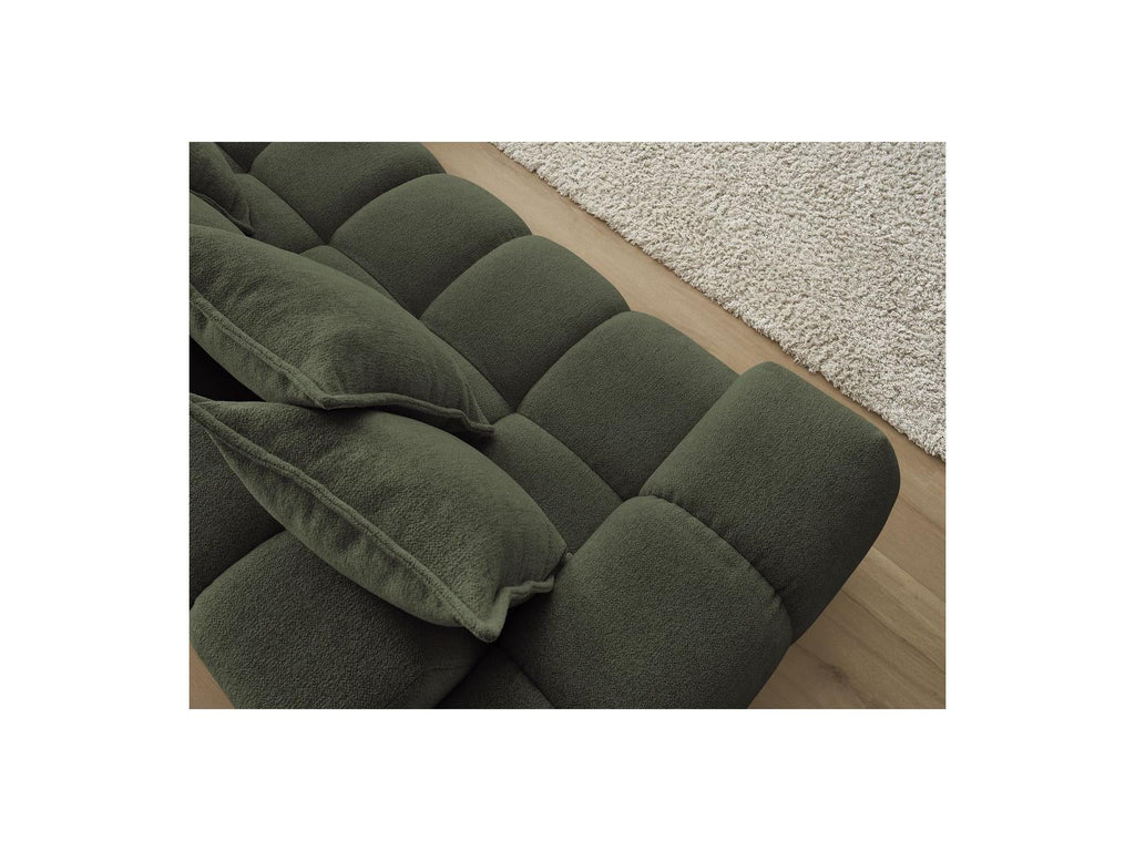 Everest - Canapé D'Angle Fixe - Tissu Chiné - Angle Droit - 10 Coussins