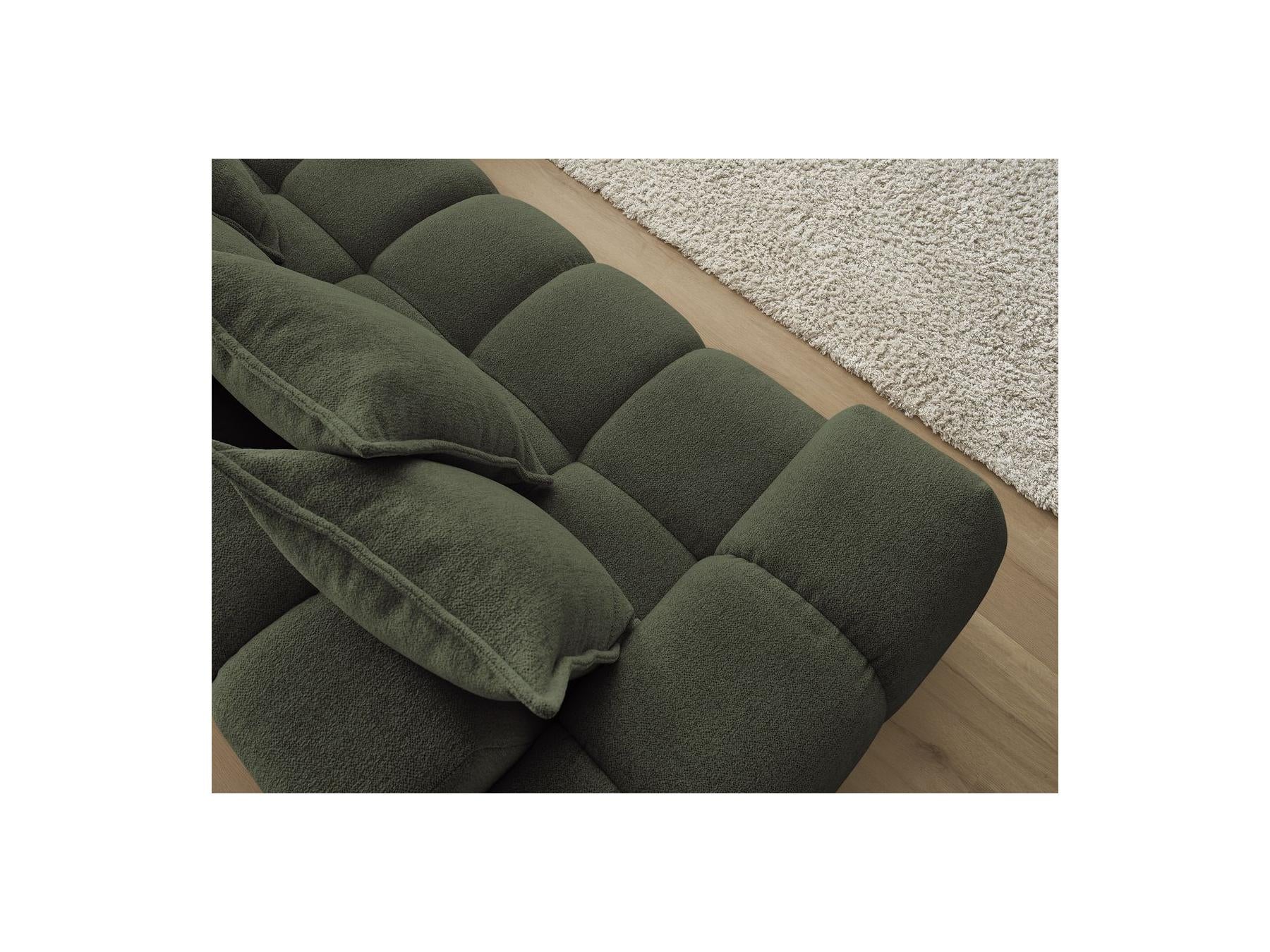 Everest - Canapé D'Angle Fixe - Tissu Chiné - Angle Droit - 10 Coussins