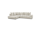 Everest - Canapé D'Angle Fixe - Tissu Chiné - Angle Gauche - 10 Coussins