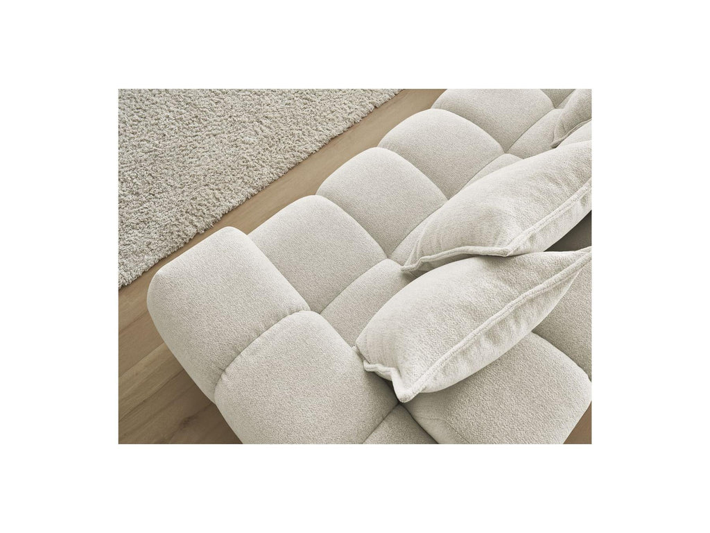 Everest - Canapé D'Angle Fixe - Tissu Chiné - Angle Gauche - 10 Coussins