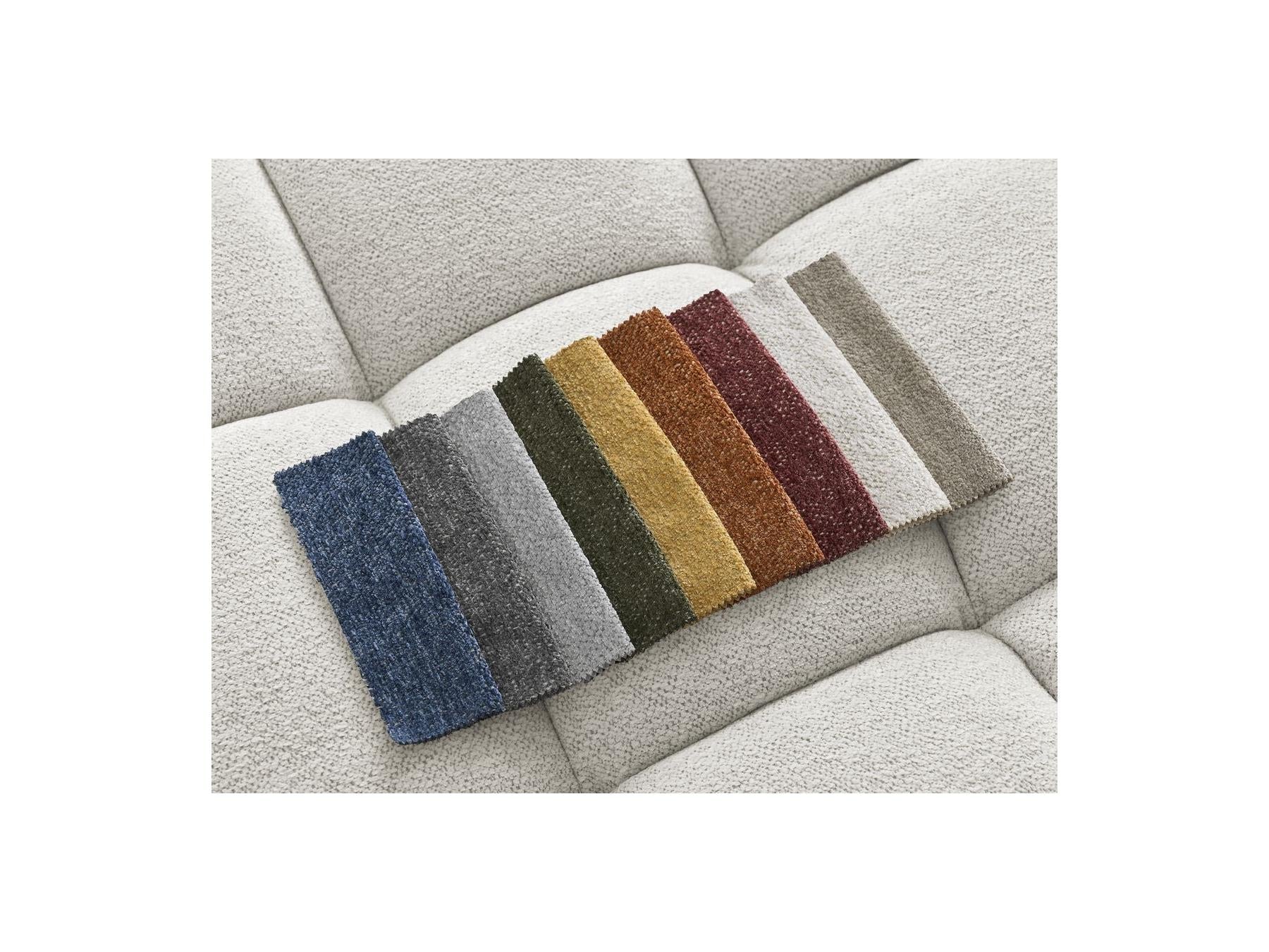 Everest - Canapé D'Angle Fixe - Tissu Chiné - Angle Gauche - 10 Coussins