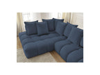 Everest - Canapé D'Angle Fixe - Tissu Chiné - Angle Gauche - 10 Coussins
