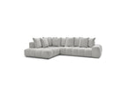 Everest - Canapé D'Angle Fixe - Tissu Chiné - Angle Gauche - 10 Coussins