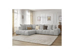 Everest - Canapé D'Angle Fixe - Tissu Chiné - Angle Gauche - 10 Coussins