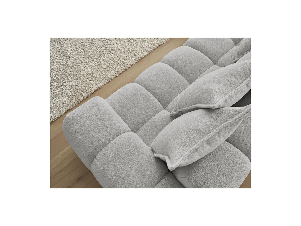 Everest - Canapé D'Angle Fixe - Tissu Chiné - Angle Gauche - 10 Coussins