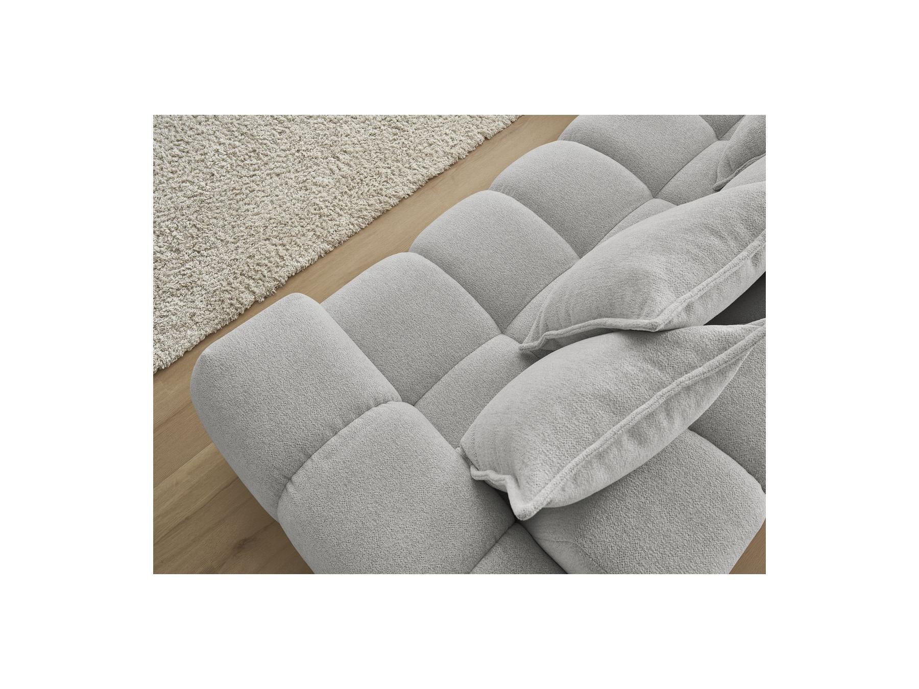 Everest - Canapé D'Angle Fixe - Tissu Chiné - Angle Gauche - 10 Coussins