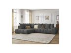 Everest - Canapé D'Angle Fixe - Tissu Chiné - Angle Gauche - 10 Coussins