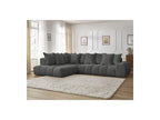 Everest - Canapé D'Angle Fixe - Tissu Chiné - Angle Gauche - 10 Coussins