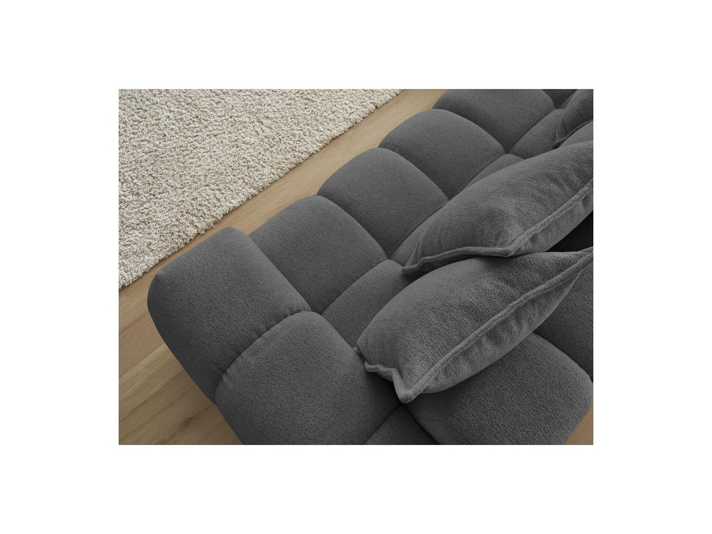Everest - Canapé D'Angle Fixe - Tissu Chiné - Angle Gauche - 10 Coussins