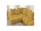 Everest - Canapé D'Angle Fixe - Tissu Chiné - Angle Gauche - 10 Coussins