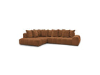 Everest - Canapé D'Angle Fixe - Tissu Chiné - Angle Gauche - 10 Coussins