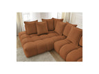 Everest - Canapé D'Angle Fixe - Tissu Chiné - Angle Gauche - 10 Coussins