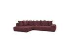 Everest - Canapé D'Angle Fixe - Tissu Chiné - Angle Gauche - 10 Coussins