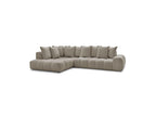 Everest - Canapé D'Angle Fixe - Tissu Chiné - Angle Gauche - 10 Coussins