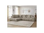 Everest - Canapé D'Angle Fixe - Tissu Chiné - Angle Gauche - 10 Coussins