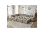 Everest - Canapé D'Angle Fixe - Tissu Chiné - Angle Gauche - 10 Coussins