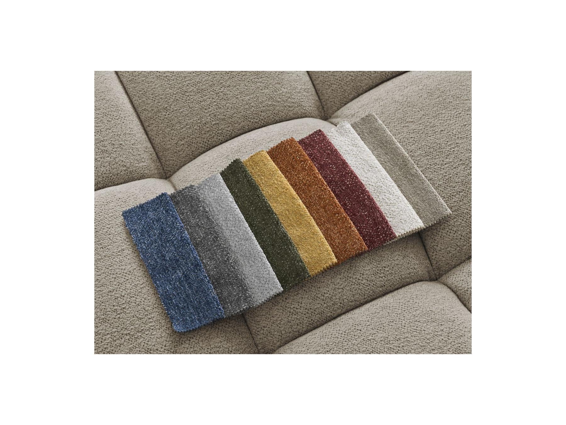 Everest - Canapé D'Angle Fixe - Tissu Chiné - Angle Gauche - 10 Coussins